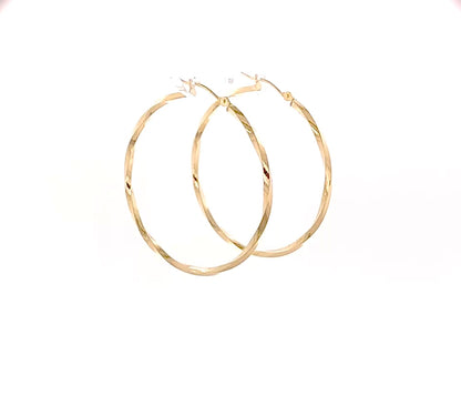 14k Gold Twisted Hoops