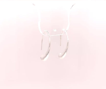 Sterling Silver Curved Teardrop Hook Earrings