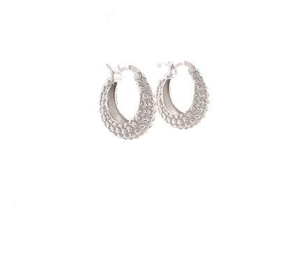 Sterling Silver Beaded Hoops