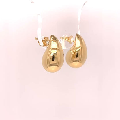 Sterling Silver Small Chunky Teardrop Earrings, Silver, Gold