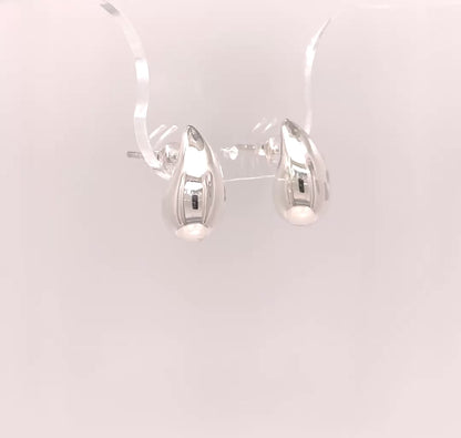 Sterling Silver Small Chunky Teardrop Earrings, Silver, Gold