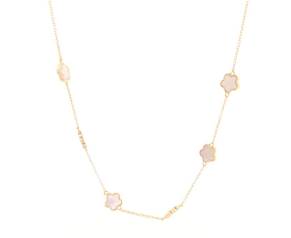 Gold Clover Mother of Pearl Necklace