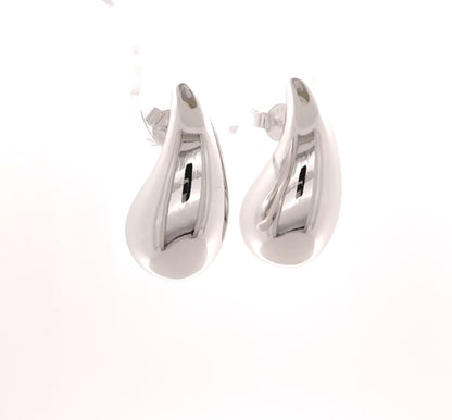 Sterling Silver Chunky Teardrop Earrings