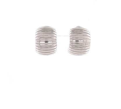 Sterling Silver Chunky Croissant Hoops