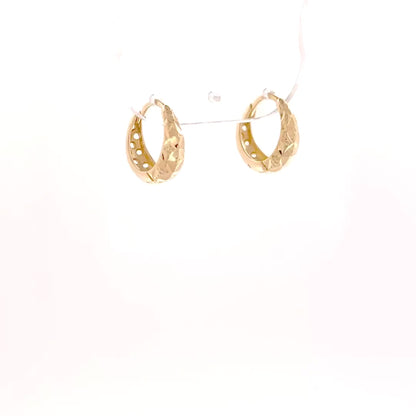 14k Gold Tapered Huggies