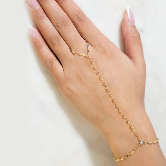 Gold Hand Chain Shimmery Bracelet