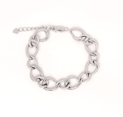 Sterling Silver Large Curb Link Bracelet